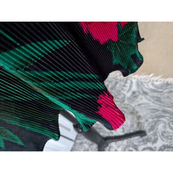 Vtg GDT Too Open Front Cardigan Women's XL Colorful Top Slinky Accordion 80s - Picture 8 of 11